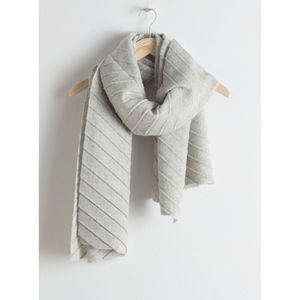 NWT & Other Stories Pleated Wool Scarf Grey